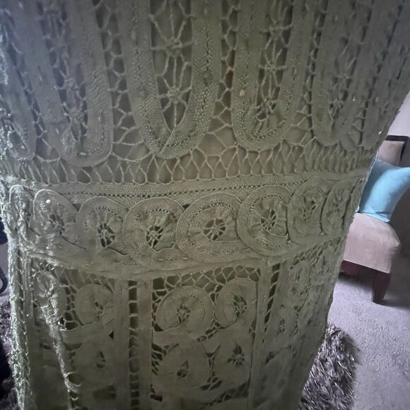 Vintage Kroshetta by Papillion Green Lined Fit & Flare Dress Size Large Witchy - Picture 4 of 14